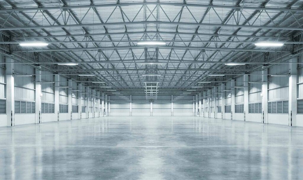 Empty industrial warehouse interior