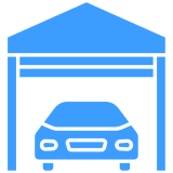 Garage icon with car inside