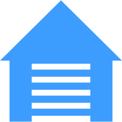 Simple blue garage symbol
