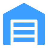 Storage facility illustration in blue