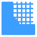 Blue grid pattern icon on black background