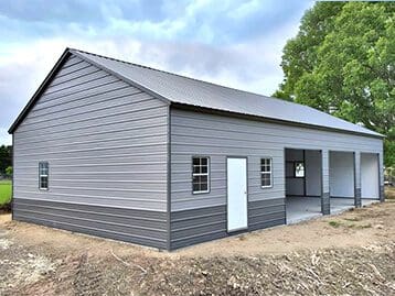 Modern gray metal building exterior