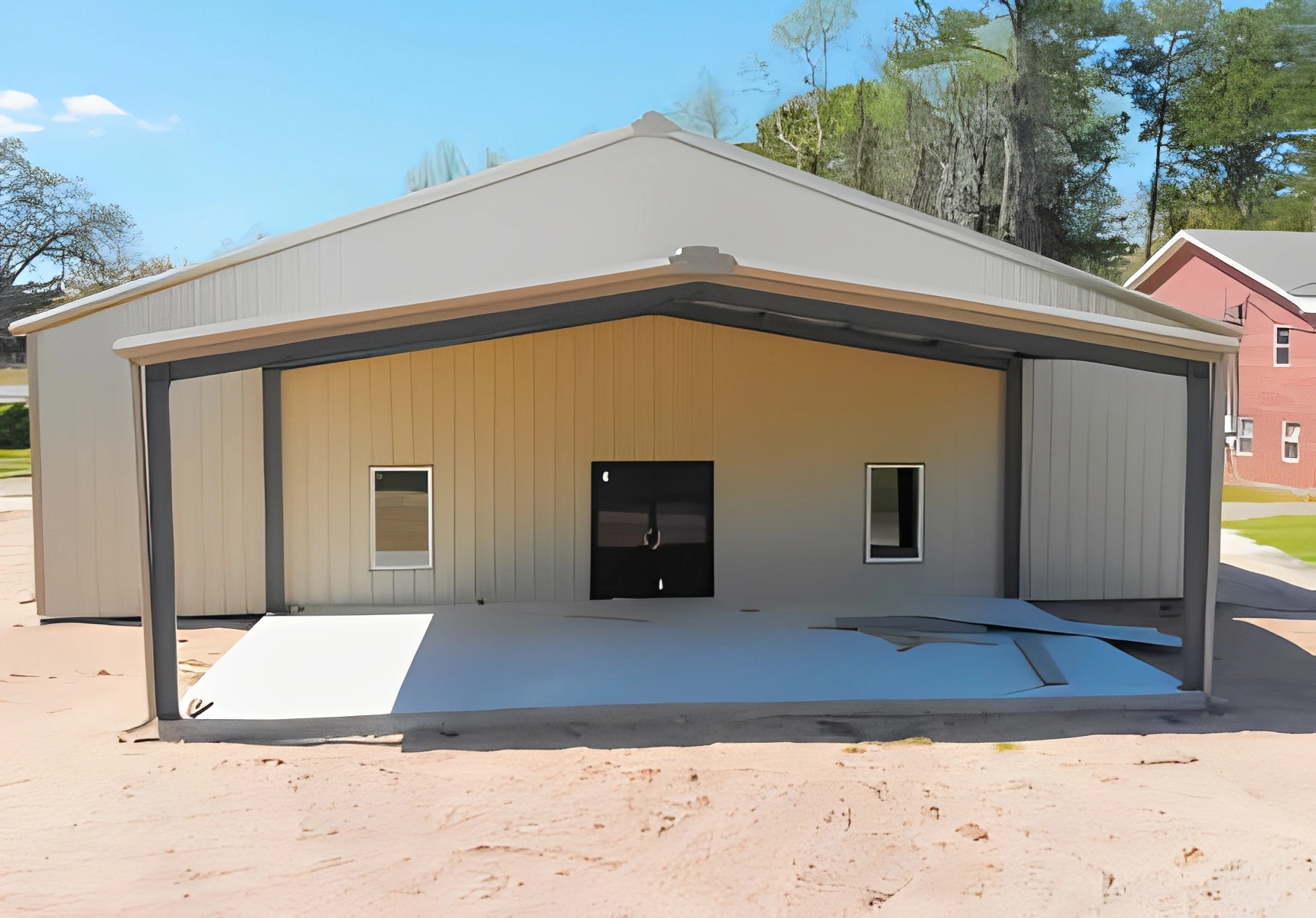 Simple industrial-style metal structure