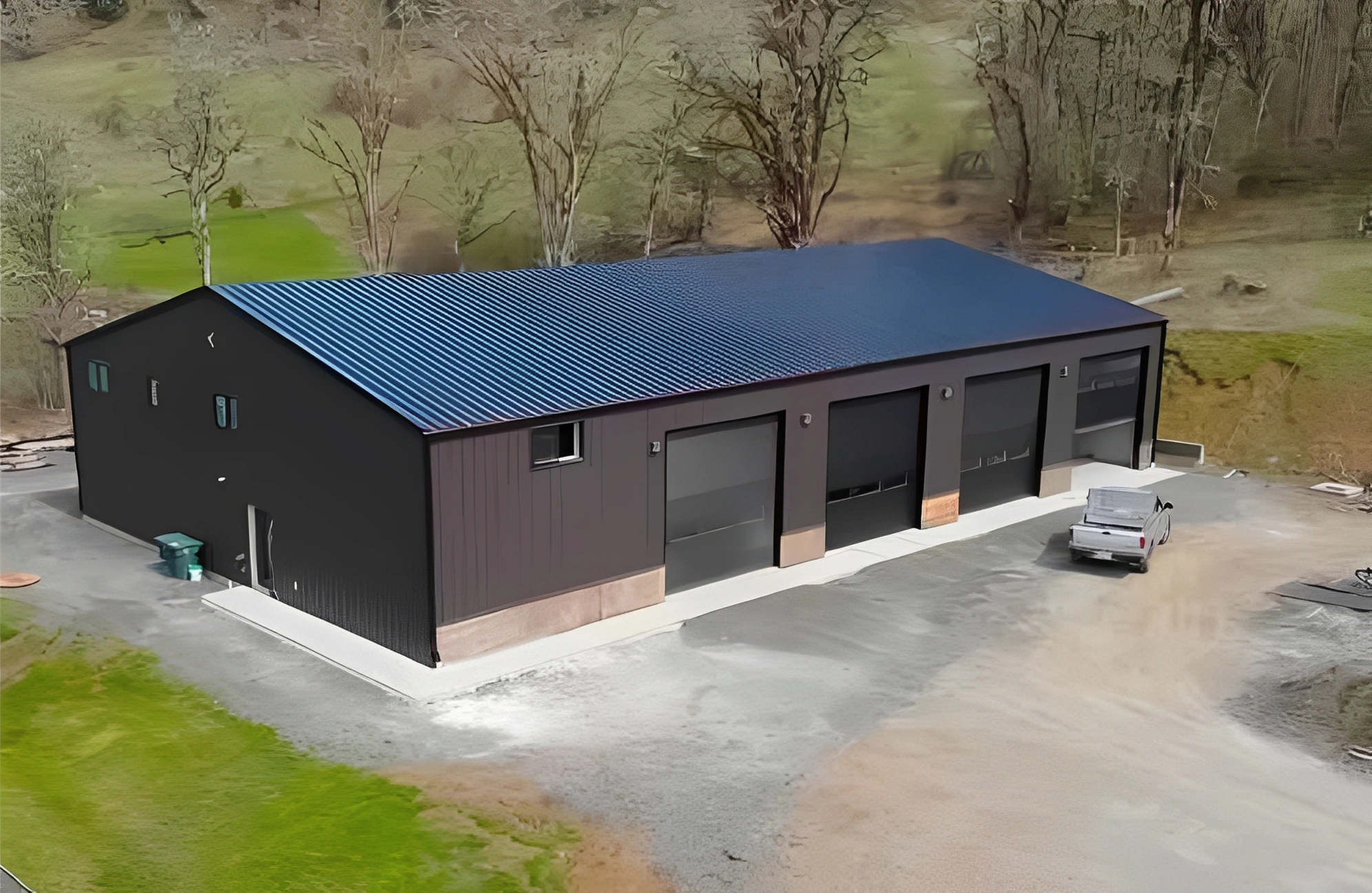 Rural storage facility surrounded by trees