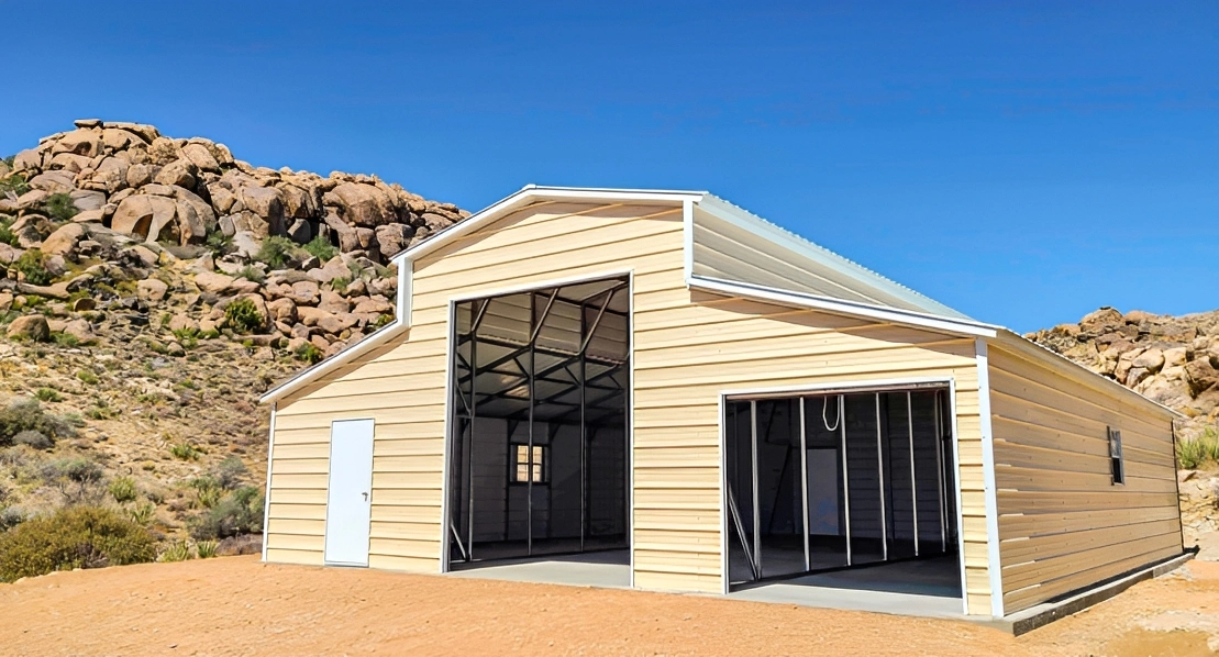 Large metal structure under clear blue sky