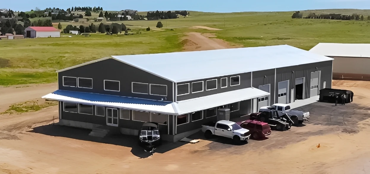 Commercial facility with white roof