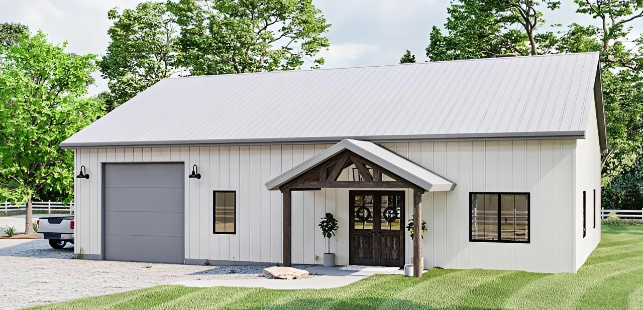 Modern barn house exterior