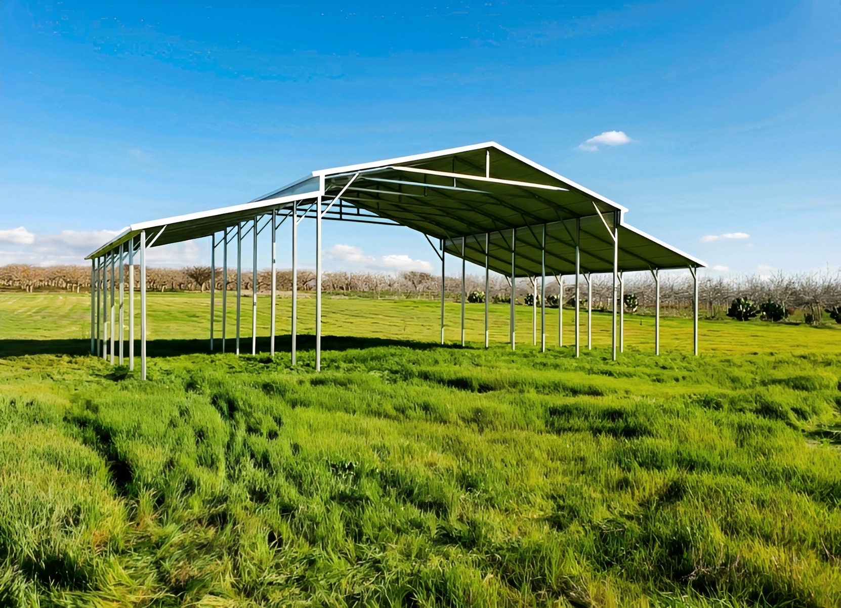 Large shelter in open landscape