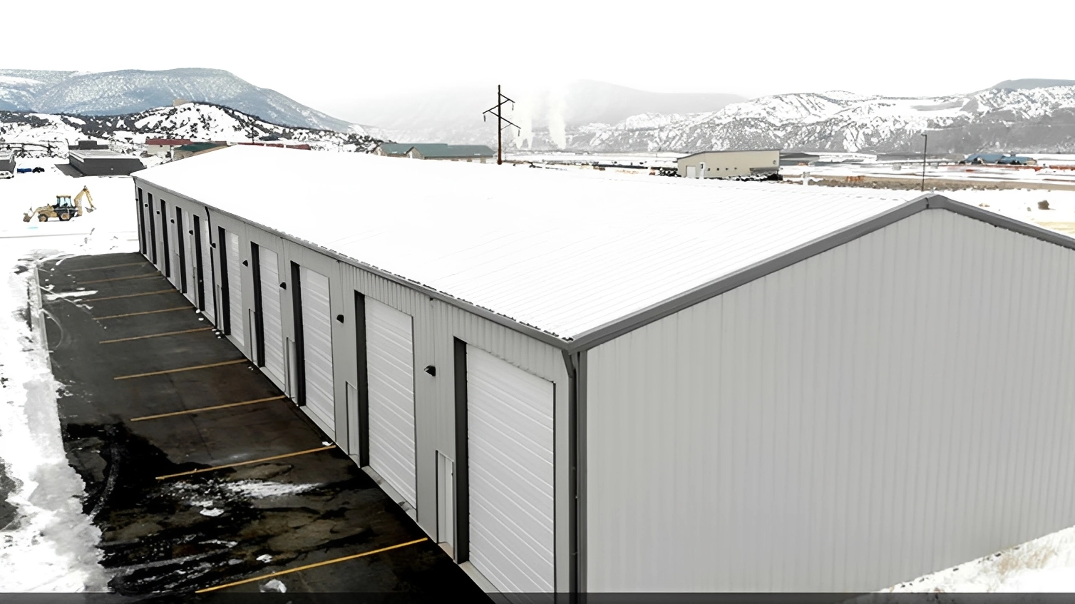 Storage facility with multiple garage doors