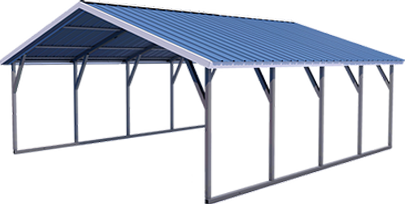 Steel frame carport structure