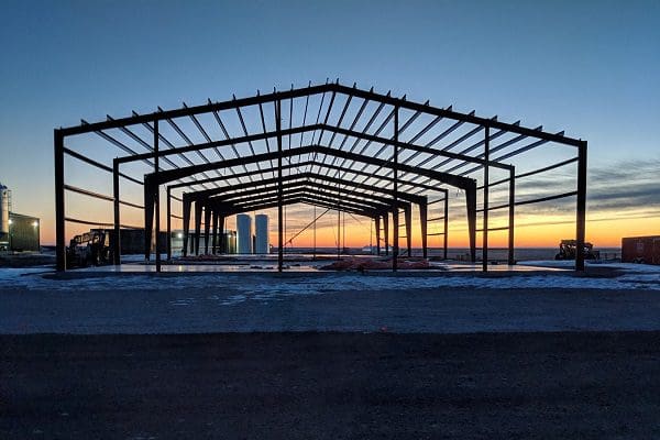 Steel structure at sunset