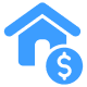 House icon with dollar symbol overlay.
