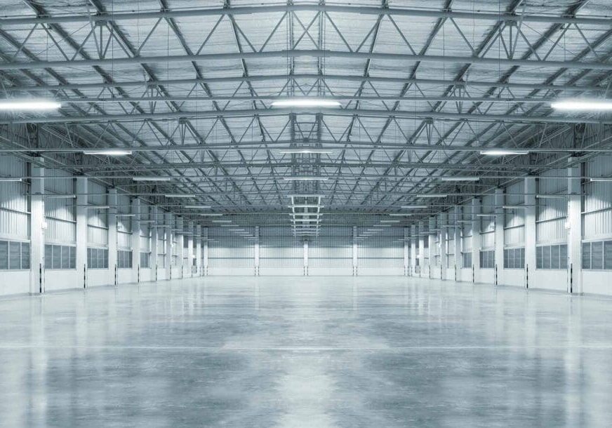 Empty industrial warehouse interior