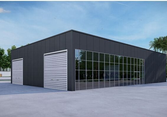 Large garage doors on industrial building