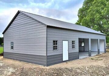 Modern gray metal building exterior