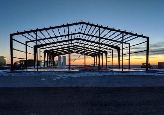 Steel structure at sunset